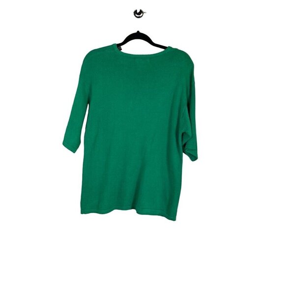 Herman Geist Sweater Women L Green Polka Dot Beaded Sheep Novelty Neutral Retro - Picture 8 of 11